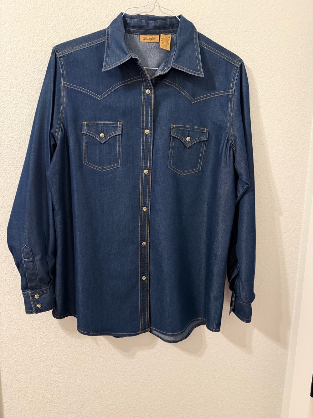Wrangler Indigo Denim Western Snap Shirt